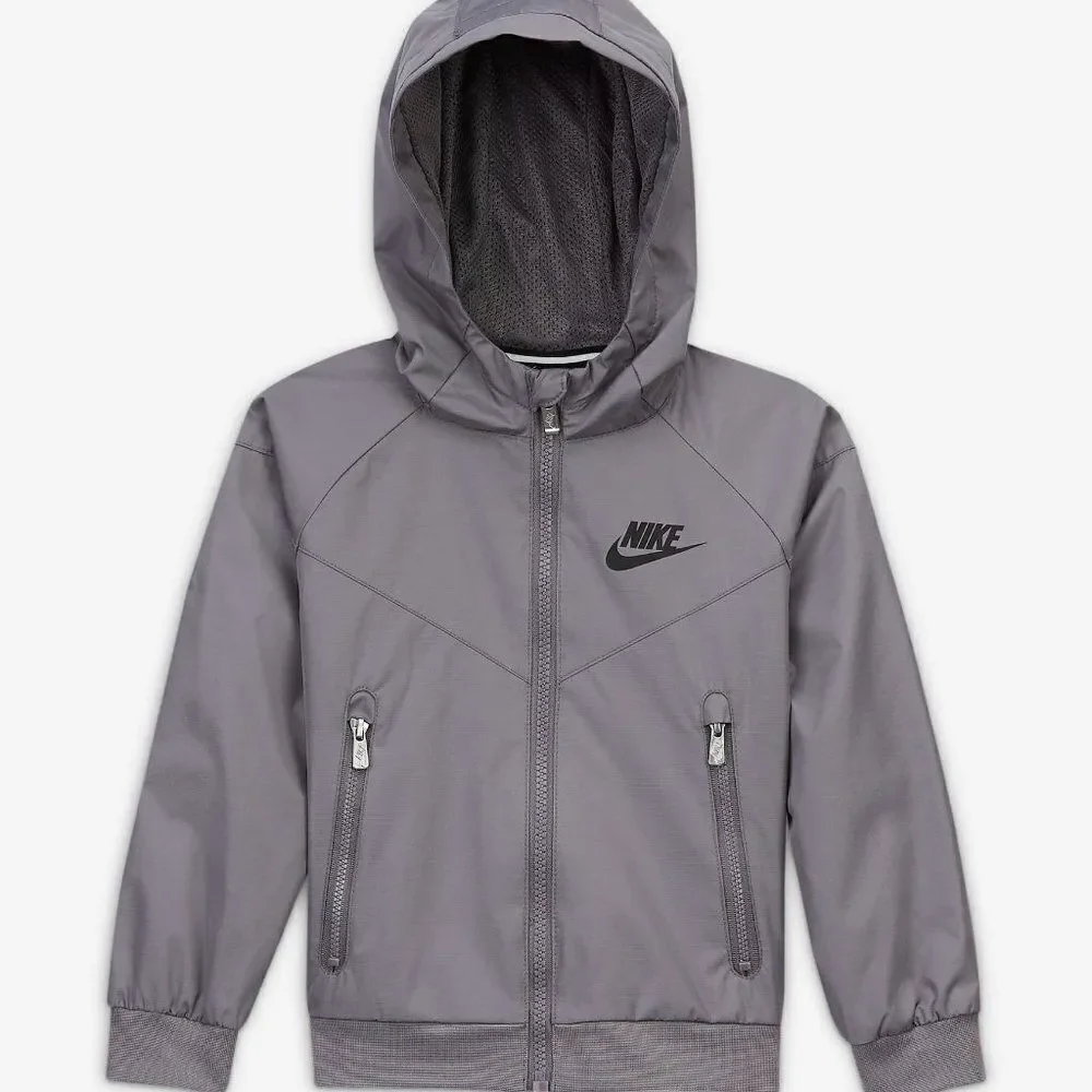 Nike Kid's Boy's Gray Sportswear Windrunner Toddler Full-Zip Jacket Size XS